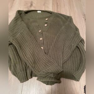 Simple Folk organic cotton olive green cardigan XS oversized